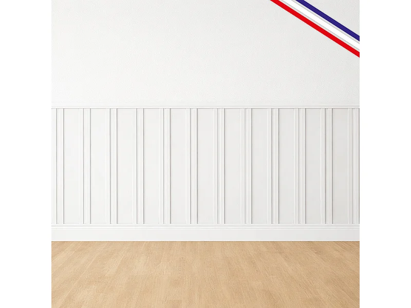 Kit de moulures murales en bois à 26 tasseaux de 150 cm - Pin des Landes - Prêt à coller et peindre - Iris - 3 mètres - Fabrication française