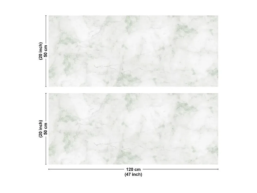 Crédence cuisine en aluminium - effet marbre vert - 240x50 cm (en 2 bandeaux)