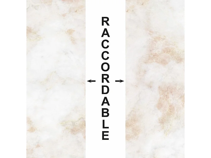 Crédence cuisine en aluminium - effet marbre beige - 240x50 cm (en 2 bandeaux)