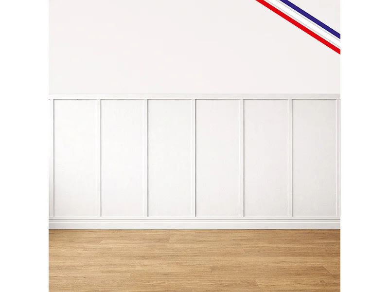 Kit de moulures murales en bois à 7 tasseaux de 150 cm - Pin des Landes - Prêt à coller et peindre - Gabrielle - 3 mètres - Fabrication française