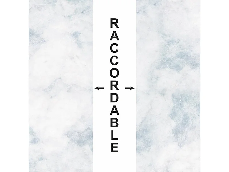 Crédence cuisine en aluminium - effet marbre bleu - 240x50 cm (en 2 bandeaux)