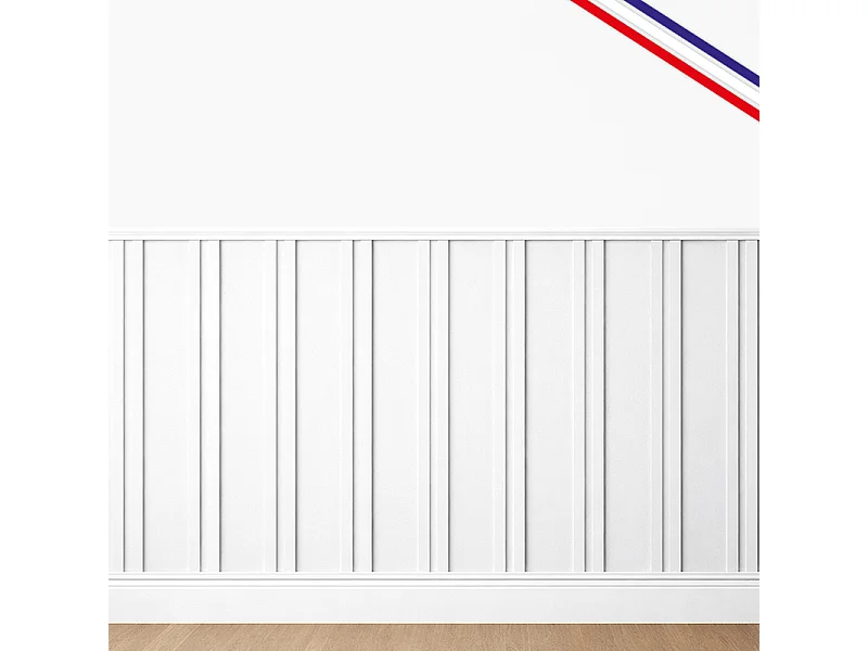 Kit de moulures murales en bois à 16 tasseaux de 150 cm - Pin des Landes - Prêt à coller et peindre - Iris - 2 mètres - Fabrication française