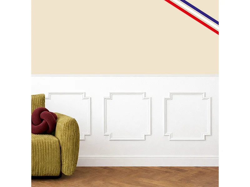 Kit de 3 moulures murales en bois - Pin des Landes - Cimaises, prêtes à coller et peindre - Ambre - 3 mètres - Fabrication française