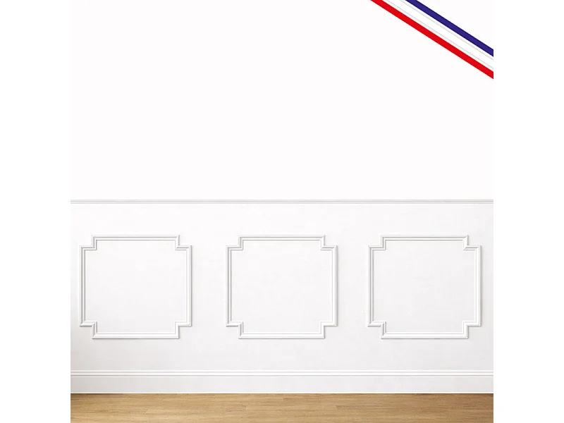 Kit de 3 moulures murales en bois - Pin des Landes - Cimaises, prêtes à coller et peindre - Ambre - 3 mètres - Fabrication française