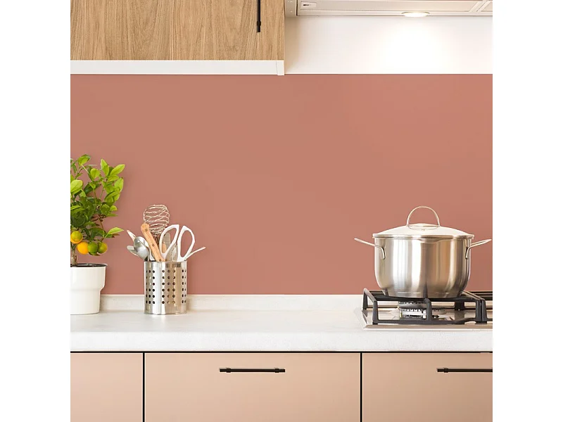 Crédence cuisine en aluminium - essentiel terracotta - 240x50 cm (en 2 bandeaux)