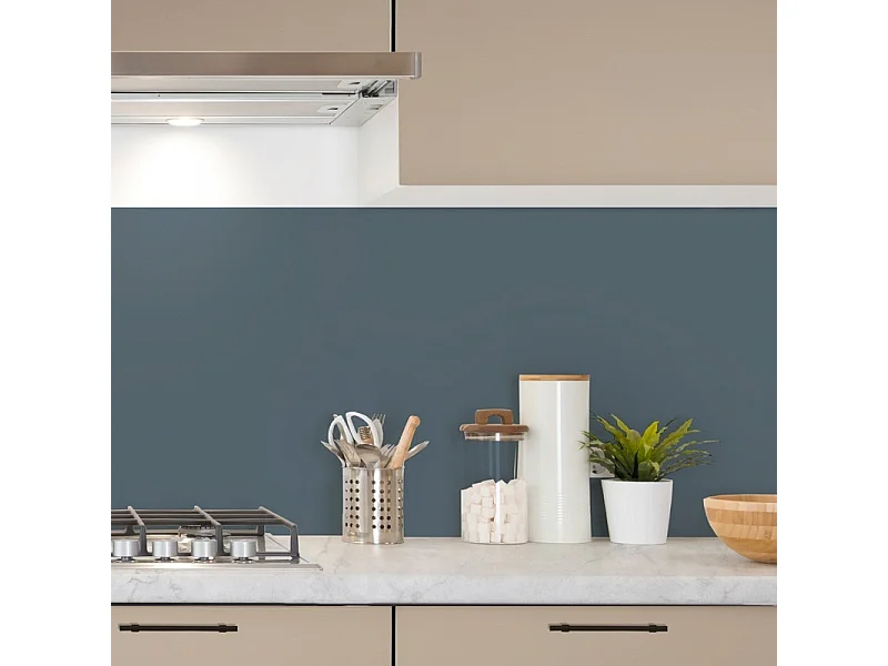 Crédence cuisine en aluminium - essentiel bleu paon - 240x50 cm (en 2 bandeaux)