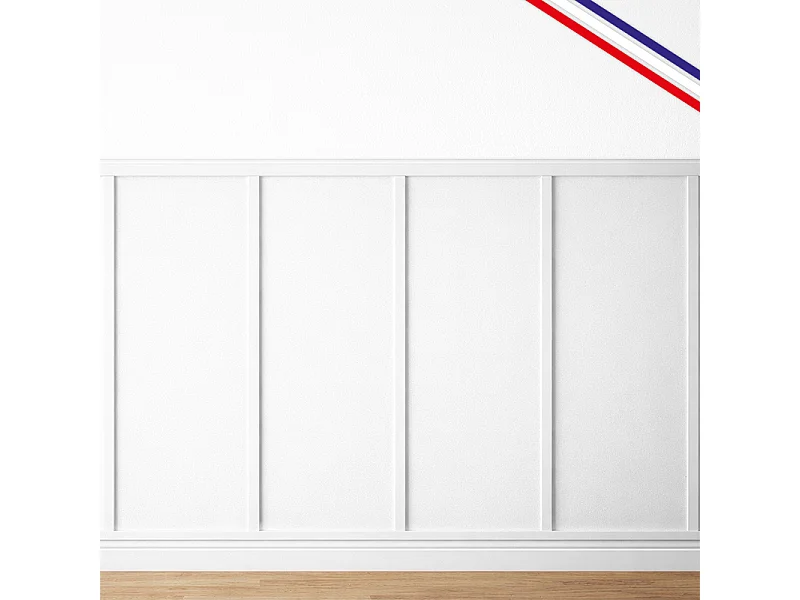 Kit de moulures murales en bois à 5 tasseaux de 150 cm - Pin des Landes - Prêt à coller et peindre - Gabrielle - 2 mètres - Fabrication française