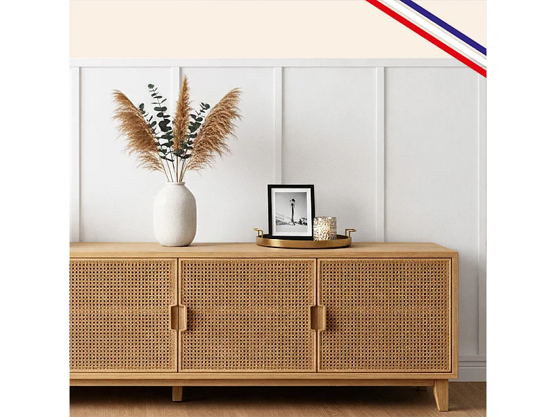 Kit de moulures murales en bois à 5 tasseaux de 150 cm - Pin des Landes - Prêt à coller et peindre - Gabrielle - 2 mètres - Fabrication française