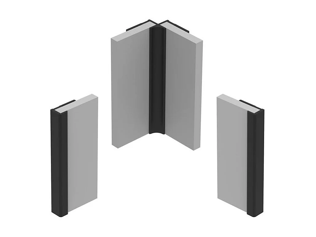 Lot de 2 panneaux de douche en aluminium (90x220 & 120x220 cm) effet bois + profilés noir - Wabi Sabi - Marron et noir