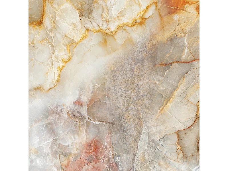 Lot de 2 panneaux de douche en PVC (90x220 & 120x220 cm) + profilés blanc - Gémologie - Effet pierre marbrée - Beige et gris