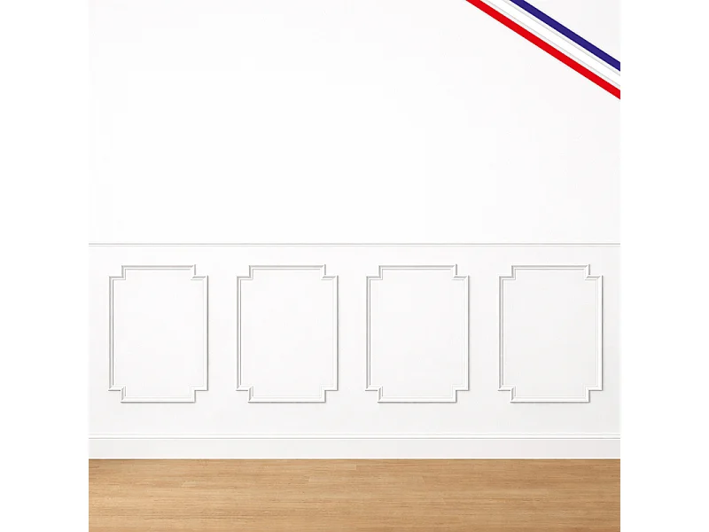 Kit de 4 moulures murales en bois - Pin des Landes - Prêt à coller et peindre - Salomé - 4 mètres - Fabrication française