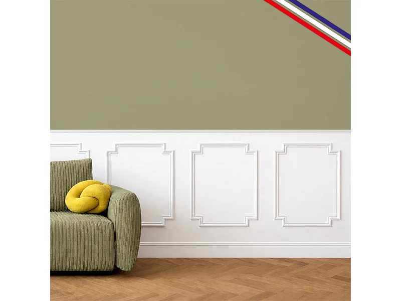 Kit de 4 moulures murales en bois - Pin des Landes - Prêt à coller et peindre - Salomé - 4 mètres - Fabrication française