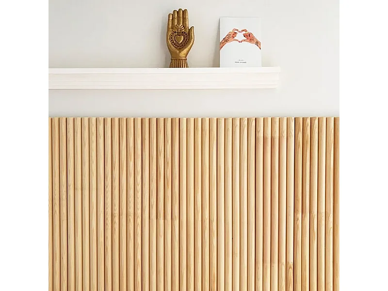 Kit de 5 moulures murales - demi-ronds - Pin abouté - 5x(10x100cm) - Prêt à coller et peindre - Fabrication française