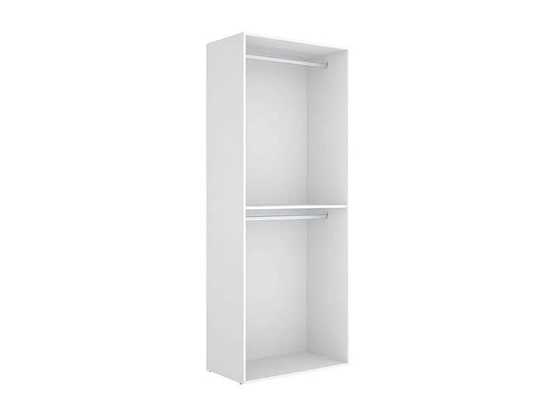 Armario vestidor Suit dos barras con trasera reversible blanco/natural 205x80x45 cm