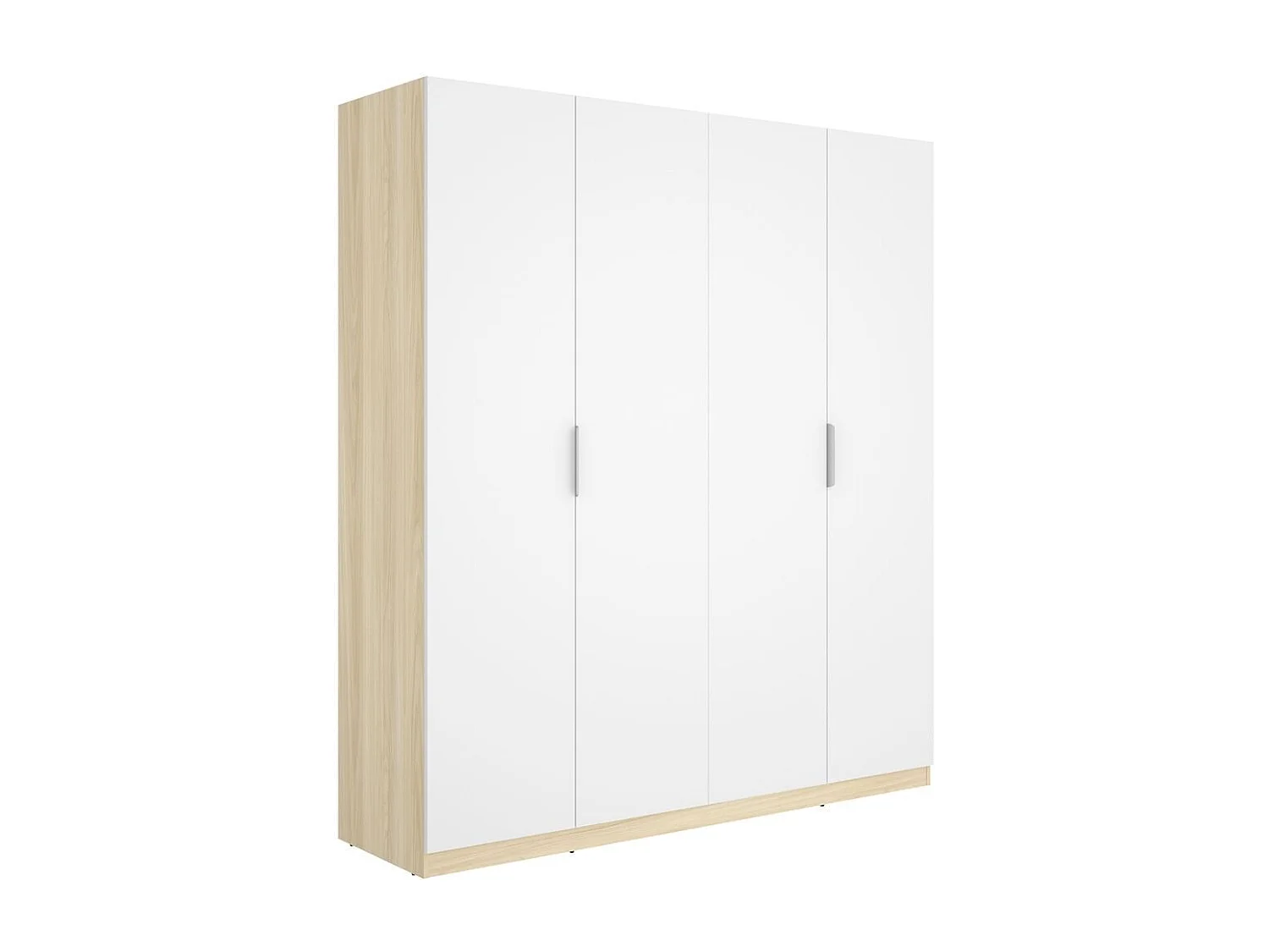 Armario Emax 4 puertas abatibles blanco/natural 203,5x182,1x51,4 cm