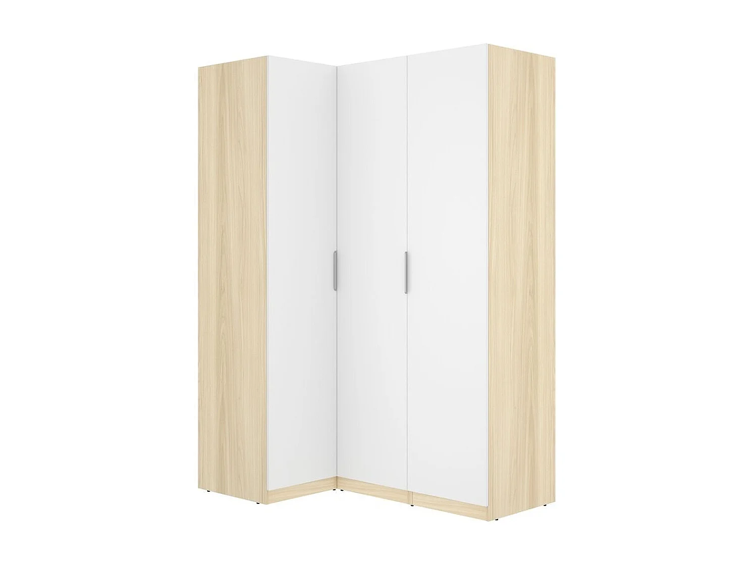 Armario esquinero Emax 3 puertas blanco/natural 203,5x142,4x95 cm