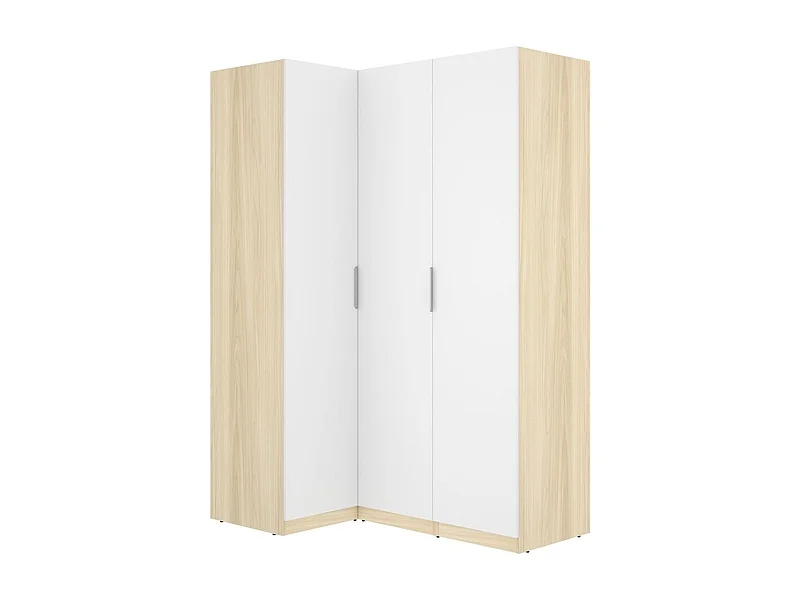 Armario esquinero Emax 3 puertas blanco/natural 203,5x142,4x95 cm