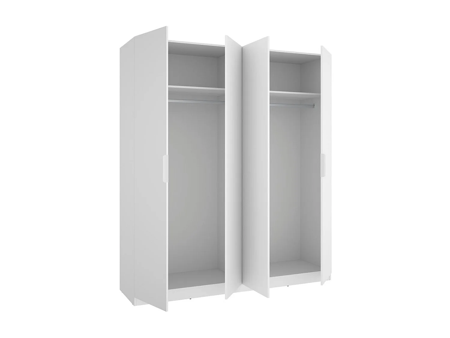 Armario Emax 4 puertas abatibles blanco 203,5x182,1x51,4 cm