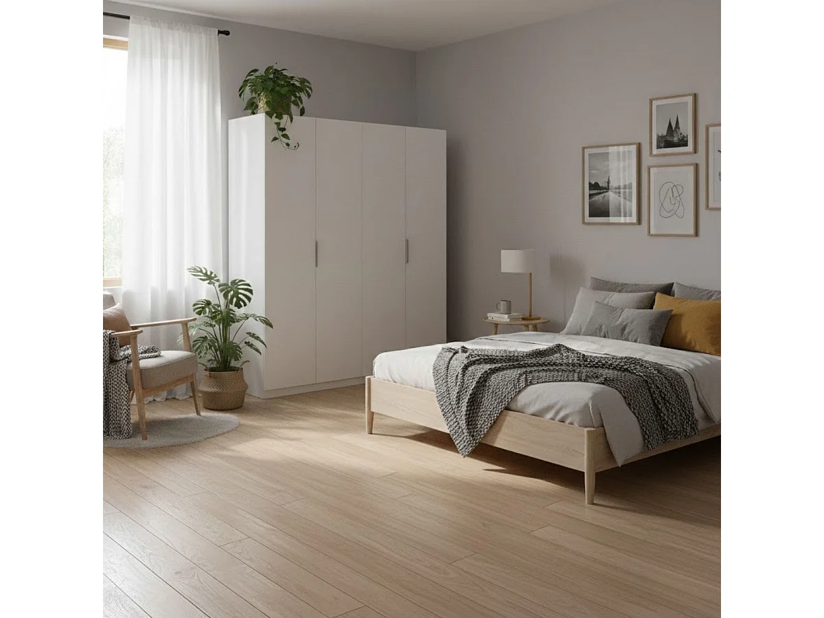 Armario Emax 4 puertas abatibles blanco 203,5x182,1x51,4 cm