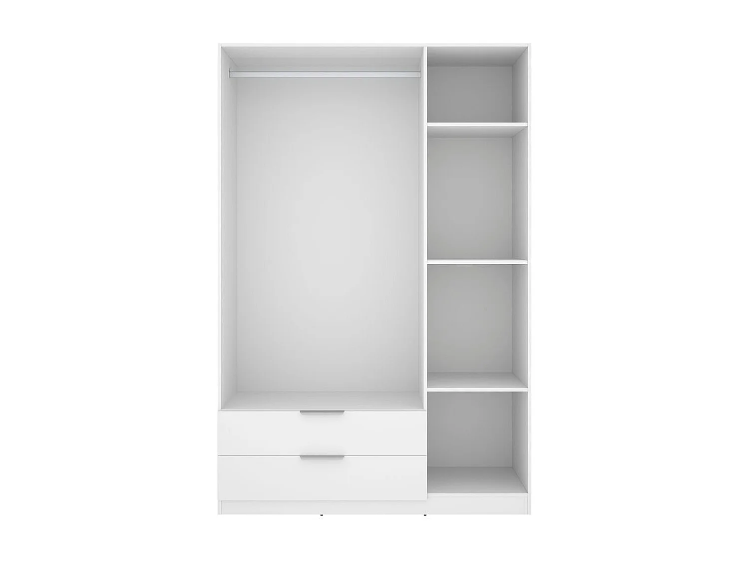 Armario Emax 3 puertas con 2 cajones blanco 203,5x136,6x51,4 cm