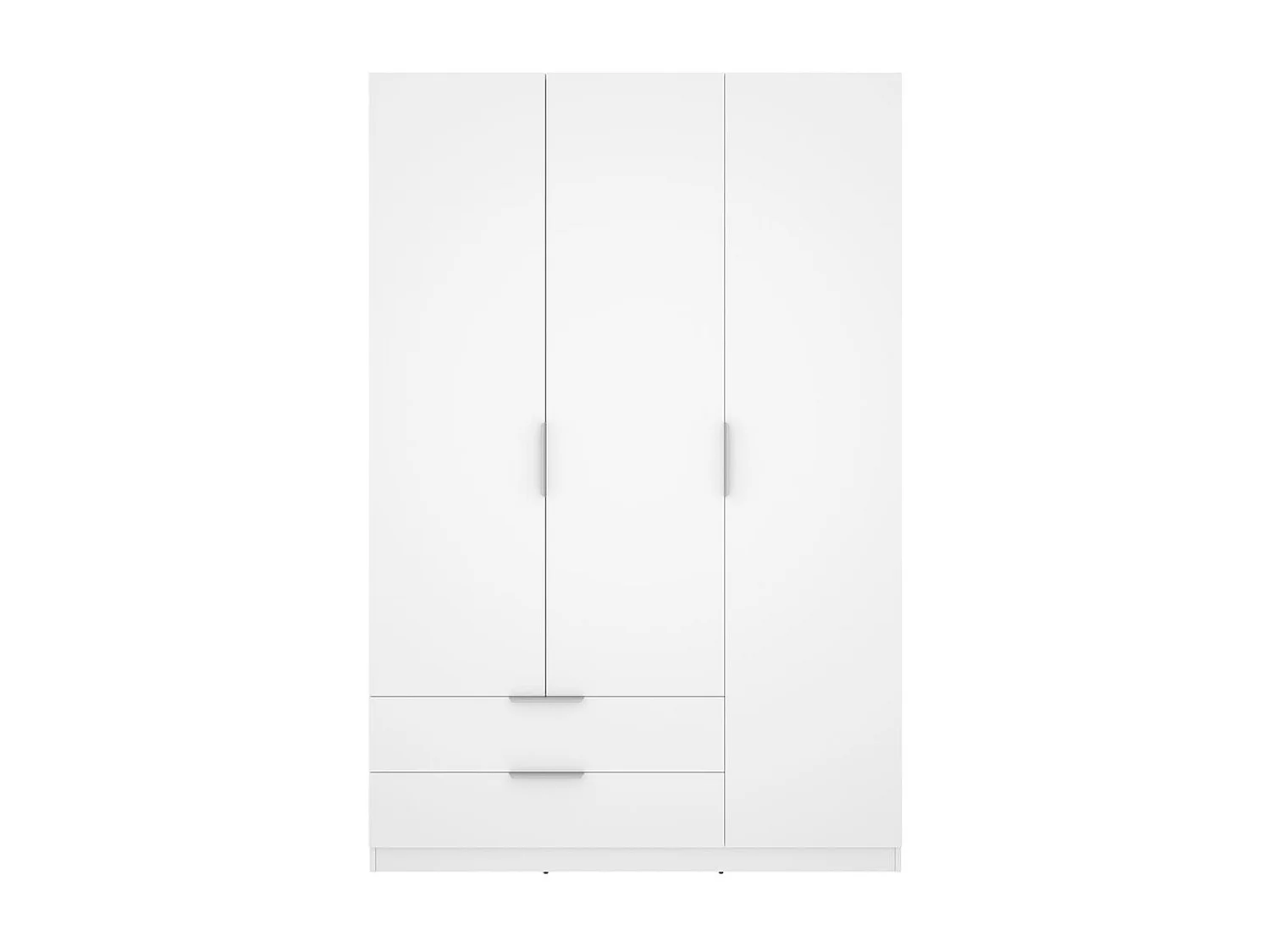 Armario Emax 3 puertas con 2 cajones blanco 203,5x136,6x51,4 cm