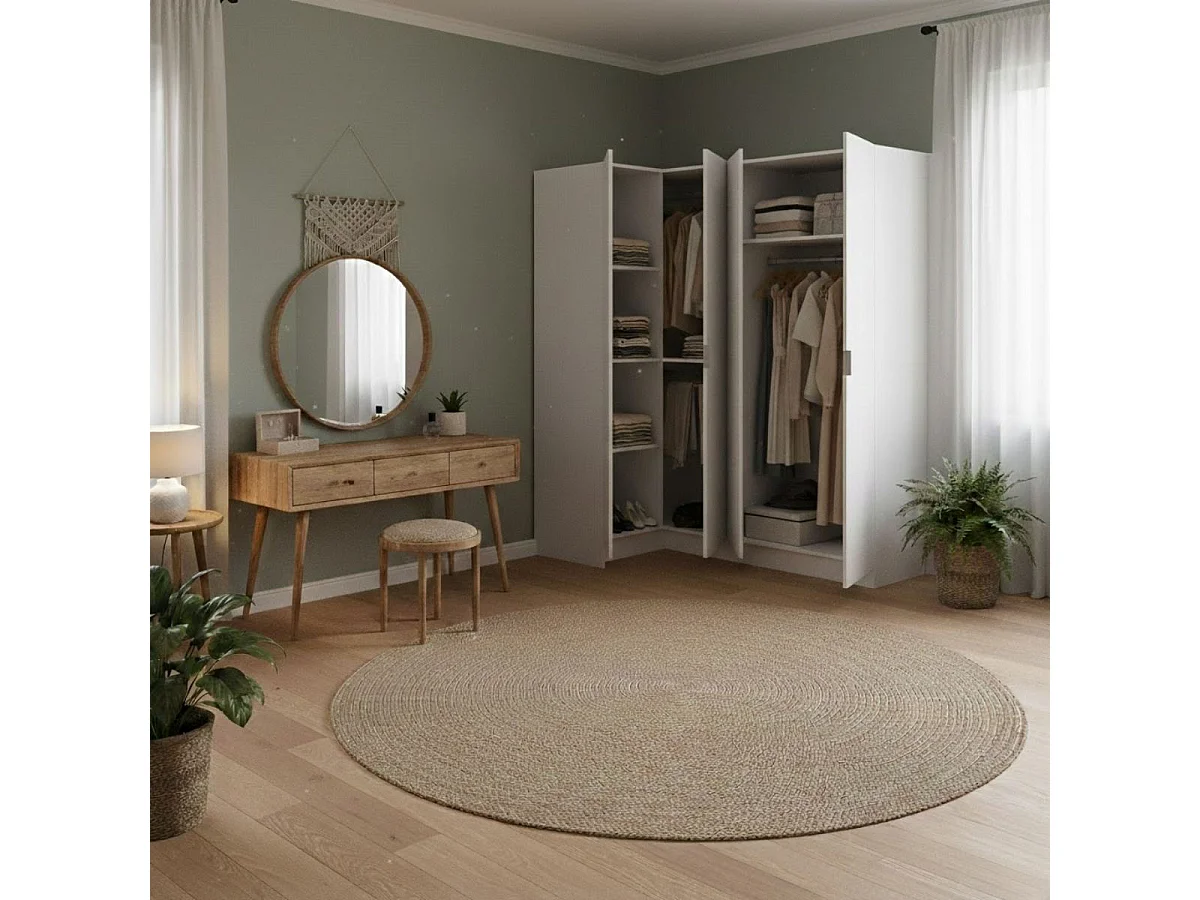 Armario esquinero Essen 4 puertas batientes blanco 184x173,5x90,5 cm