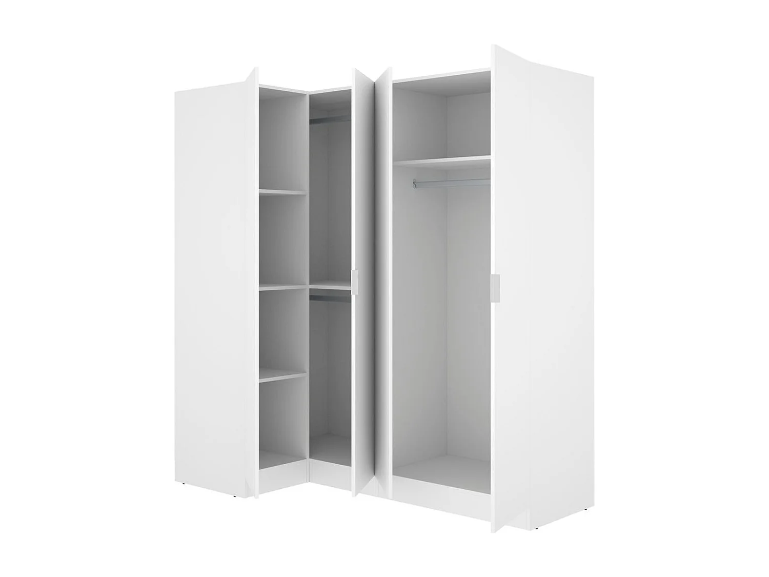 Armario esquinero Essen 4 puertas batientes blanco 184x173,5x90,5 cm