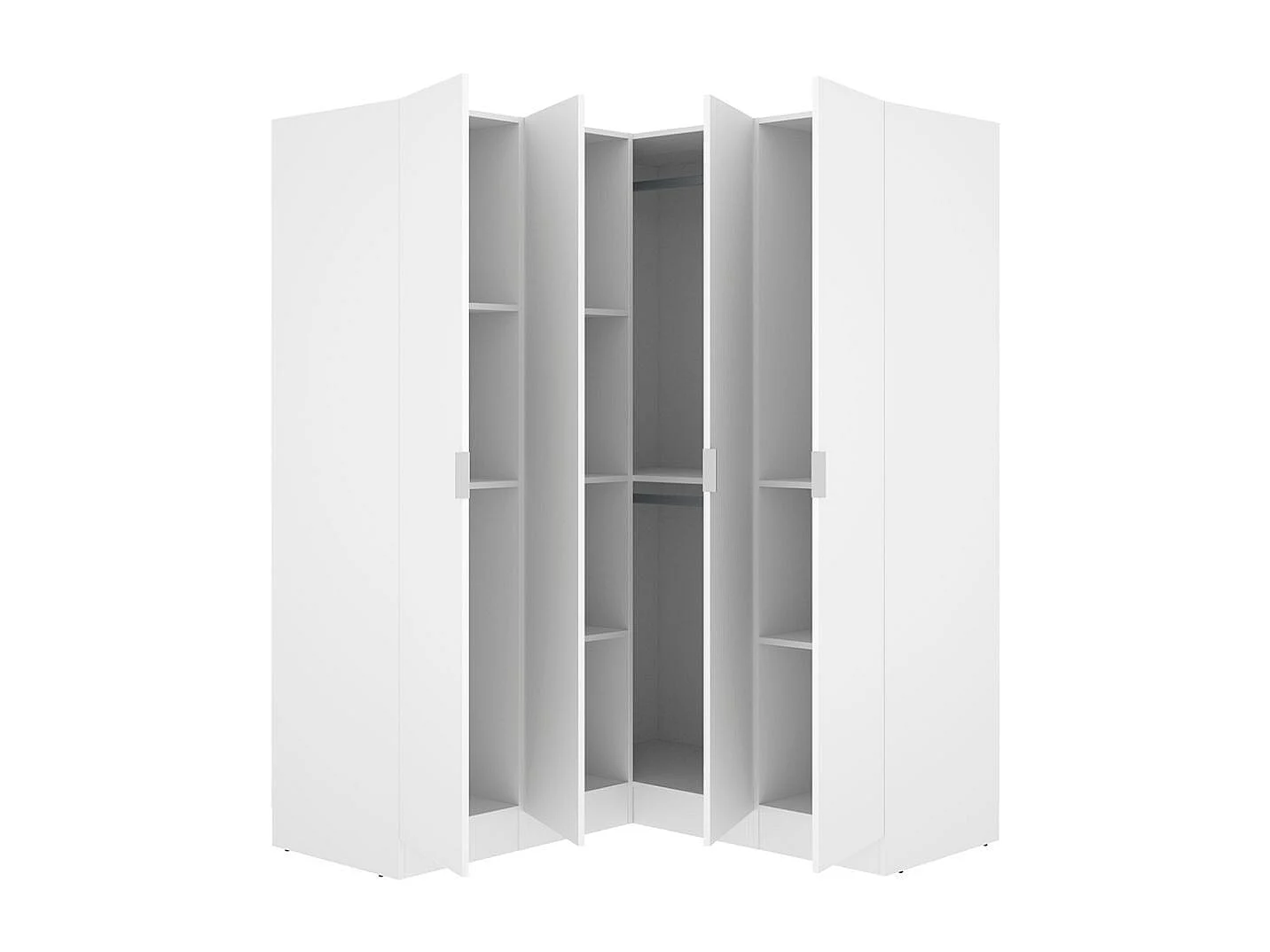 Armario esquinero Essen 4 puertas batientes blanco 184x133x131 cm