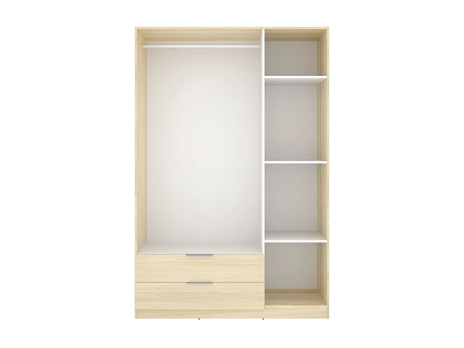 Armario Emax 3 puertas con 2 cajones natural 203,5x136,6x51,4 cm