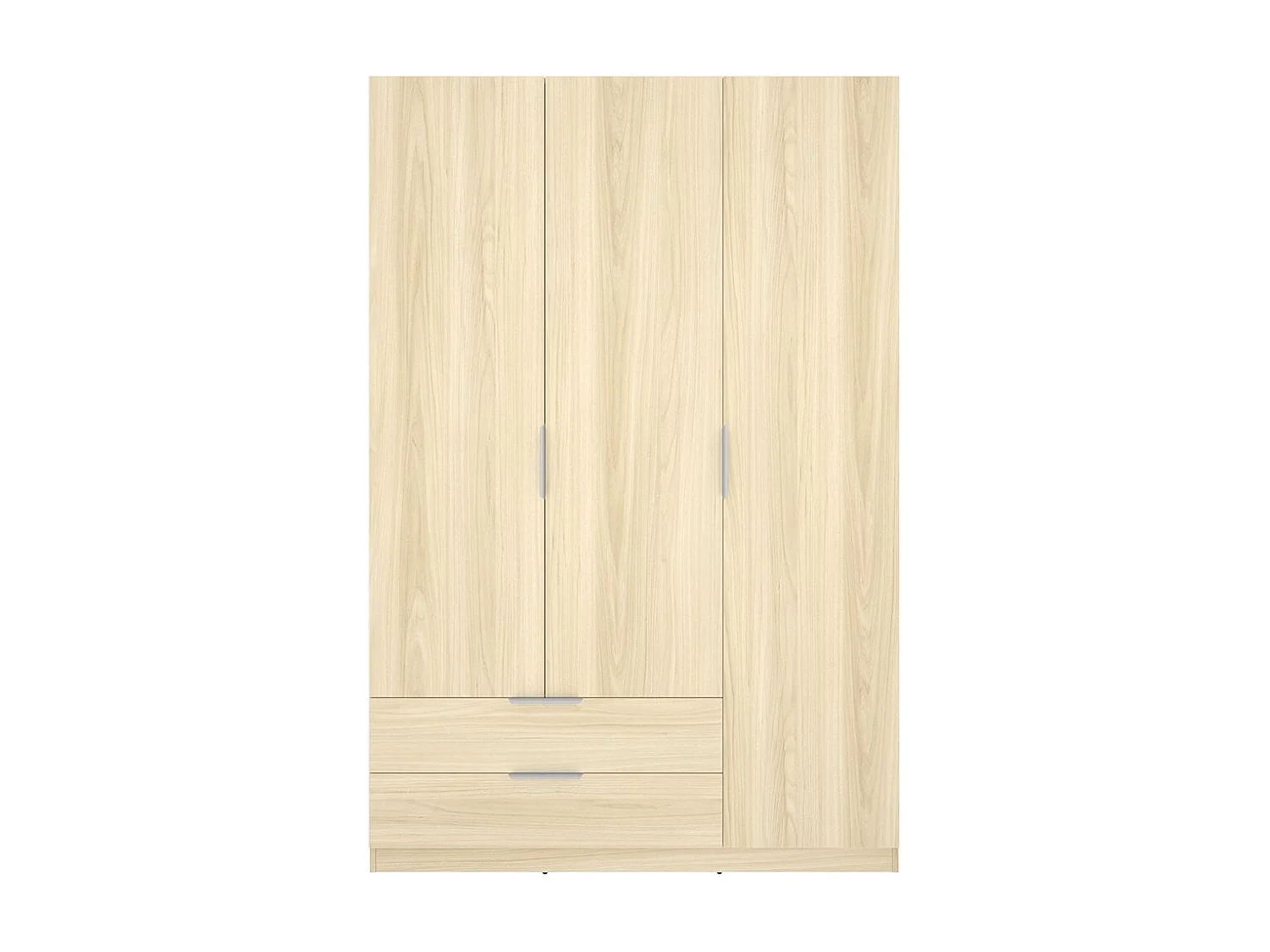 Armario Emax 3 puertas con 2 cajones natural 203,5x136,6x51,4 cm