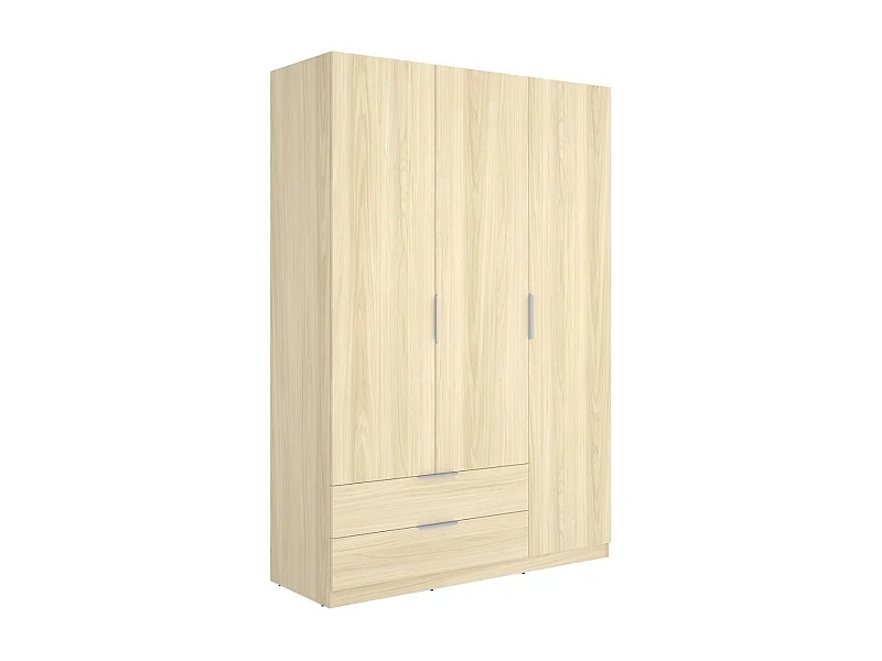 Armario Emax 3 puertas con 2 cajones natural 203,5x136,6x51,4 cm