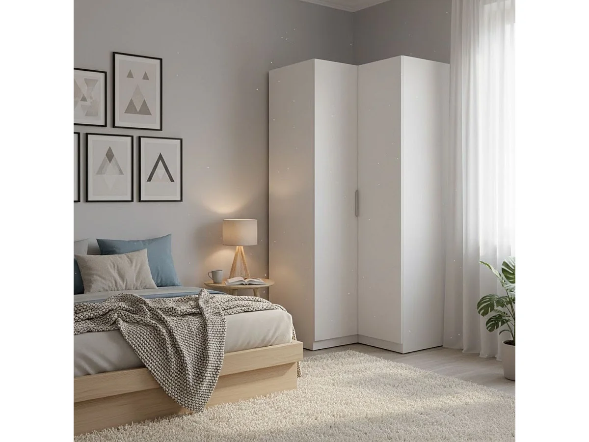Armario esquinero Emax 2 puertas blanco 203,5x95x97 cm