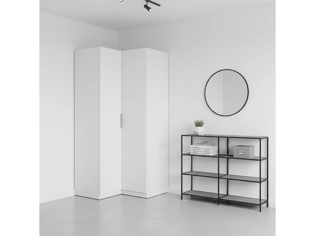 Armario esquinero Emax 2 puertas blanco 203,5x95x97 cm