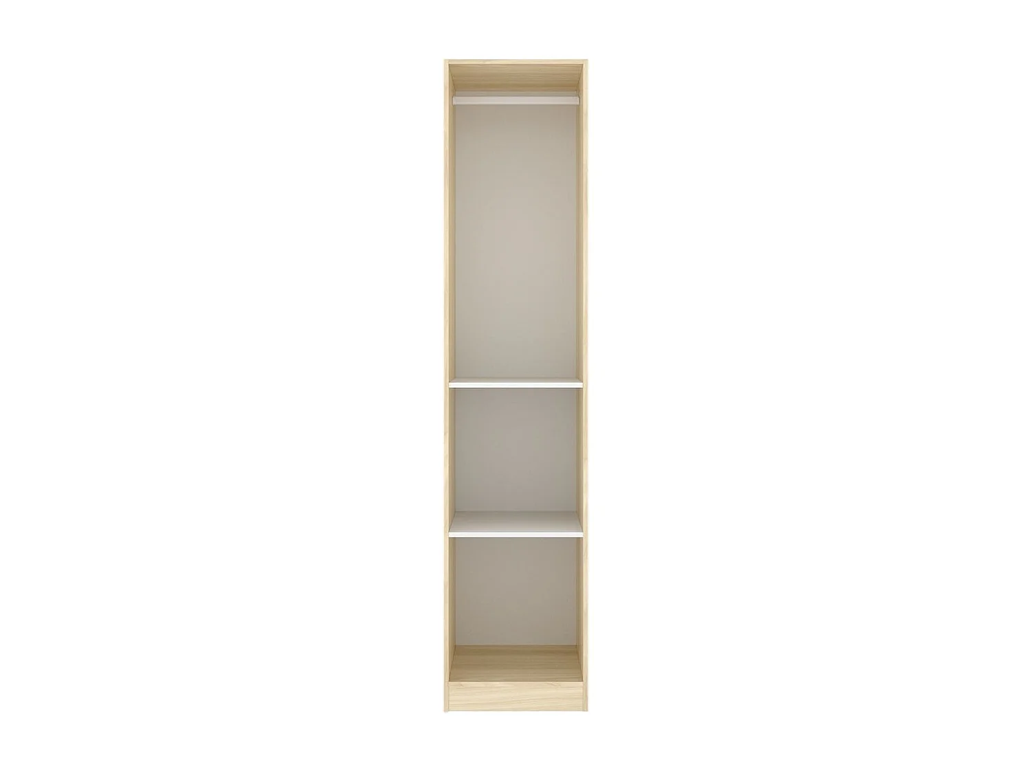 Armario Emax una puerta con barra y 2 estantes blanco/natural 203,5x45,5x51 cm