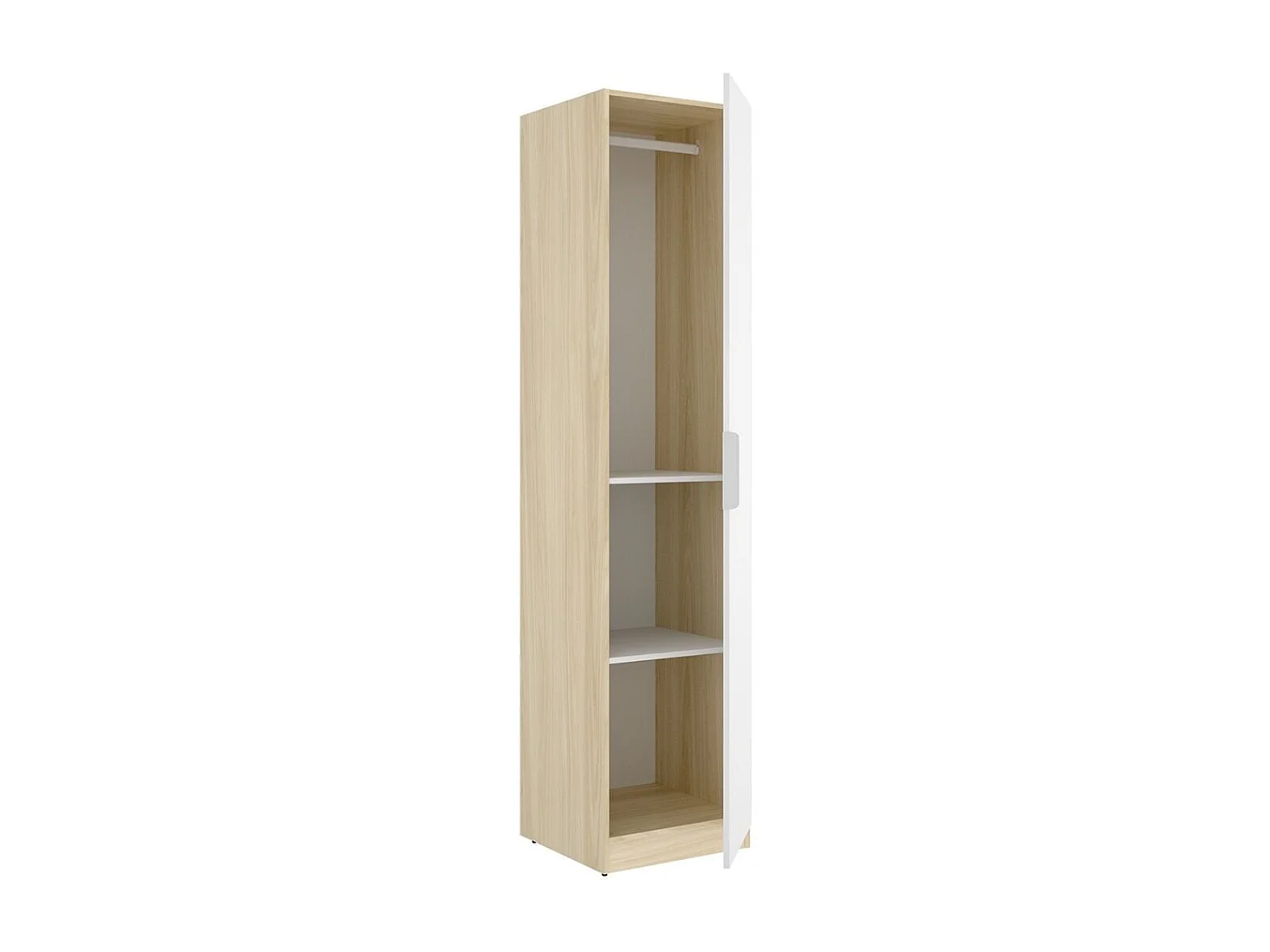 Armario Emax una puerta con barra y 2 estantes blanco/natural 203,5x45,5x51 cm
