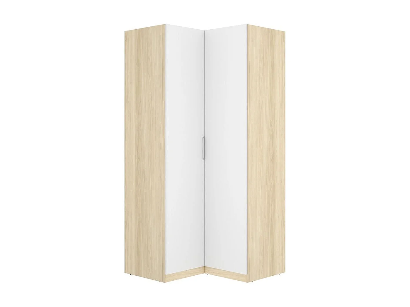 Armario esquinero Emax 2 puertas blanco/natural 203,5x95x97 cm