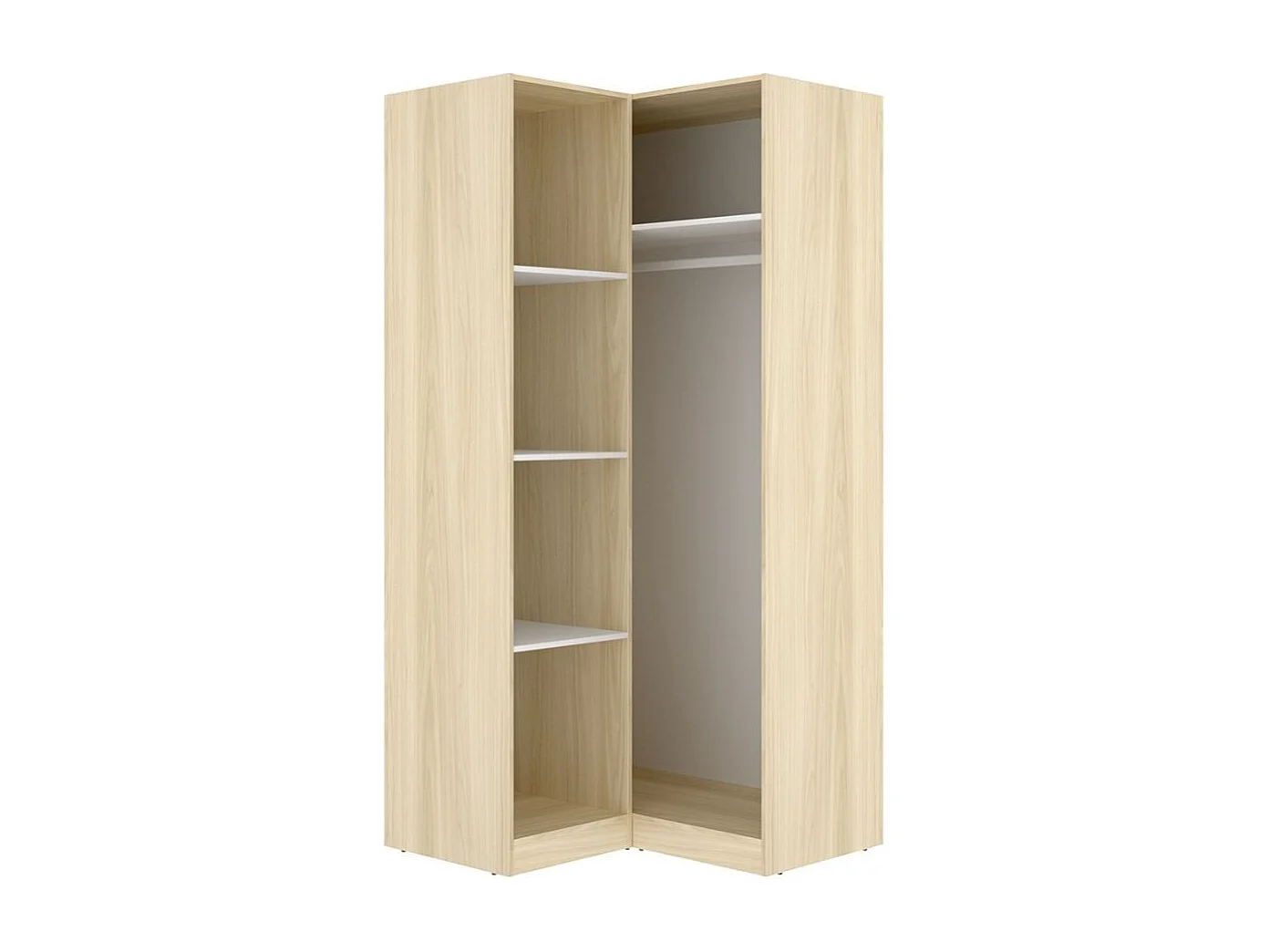 Armario esquinero Emax 2 puertas blanco/natural 203,5x95x97 cm
