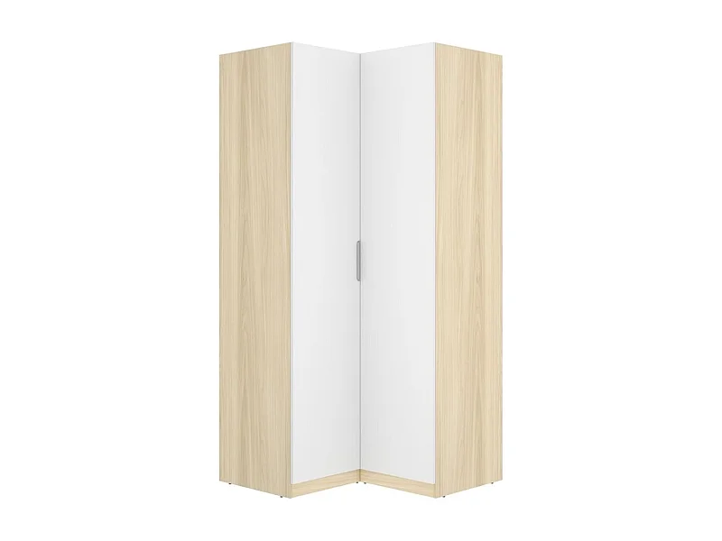 Armario esquinero Emax 2 puertas blanco/natural 203,5x95x97 cm