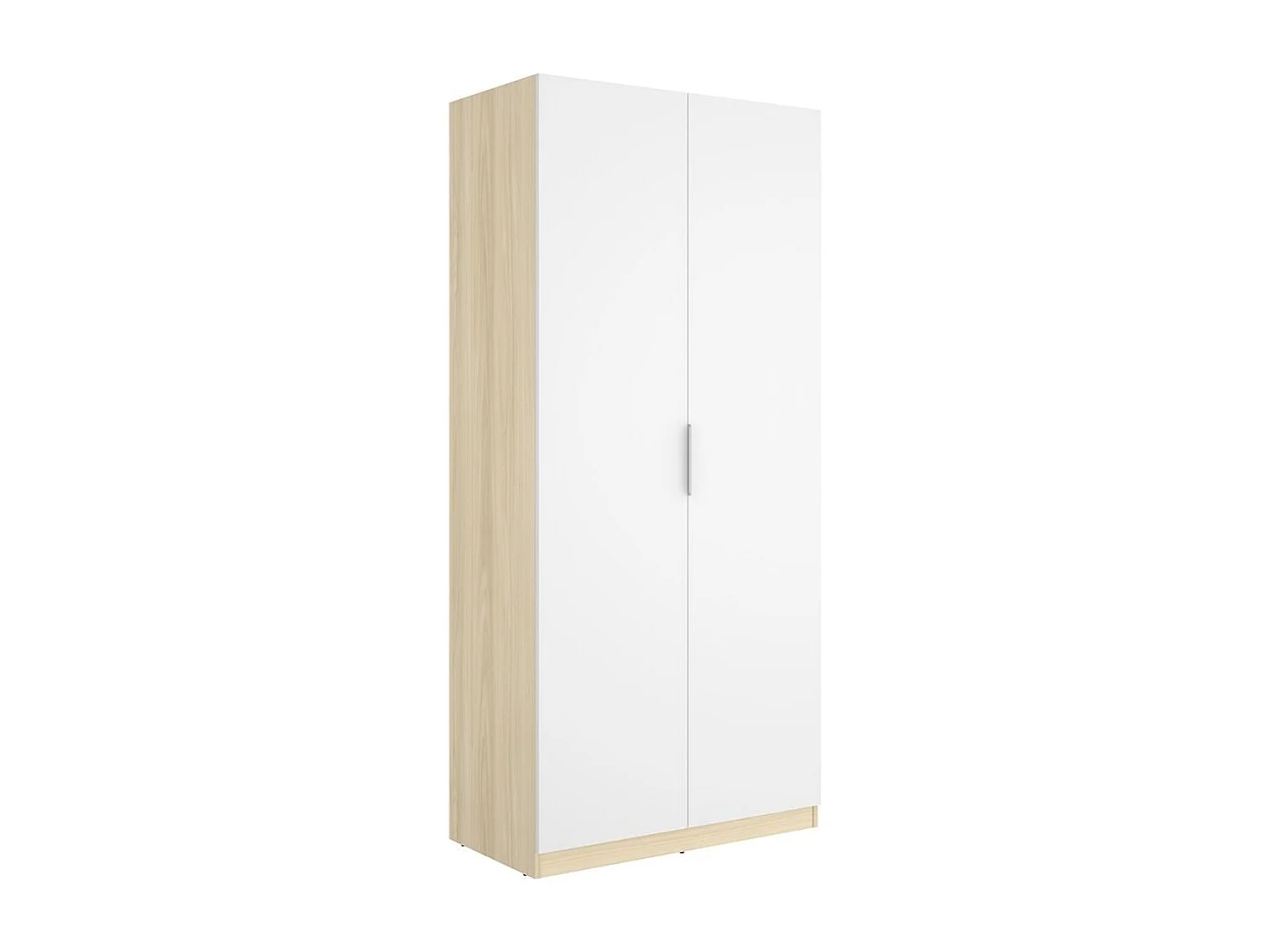 Armario Emax 2 puertas batientes con barra blanco/natural 203,5x91x51,4 cm
