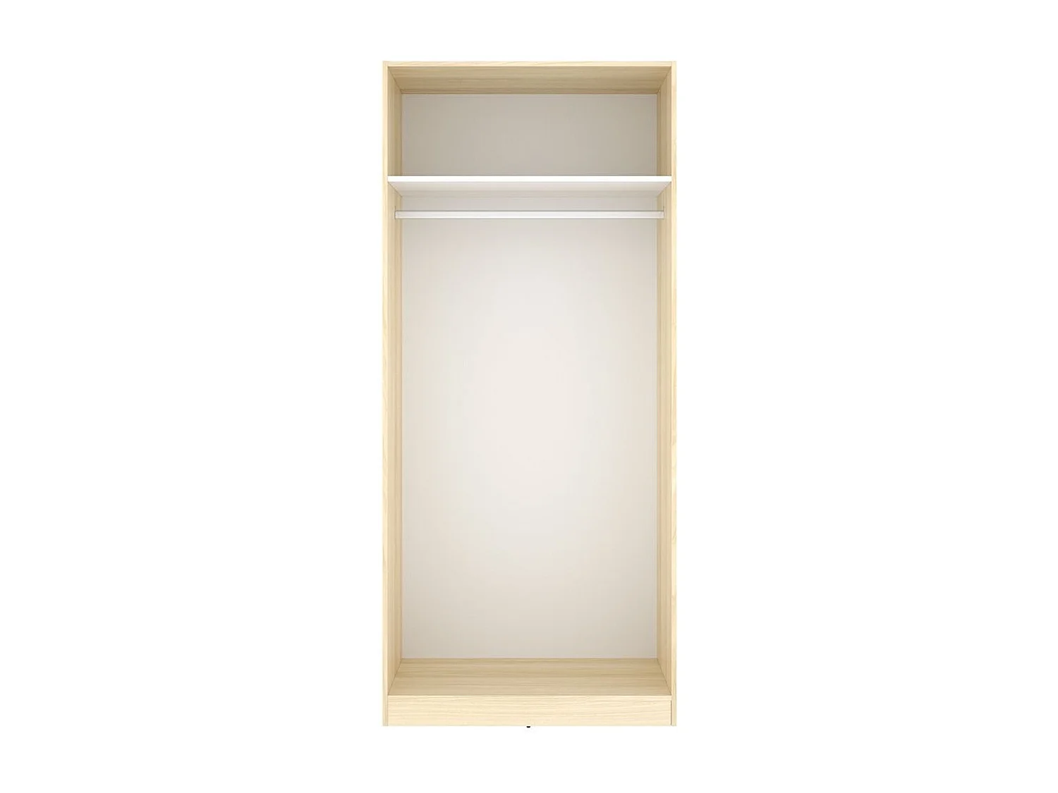 Armario Emax 2 puertas batientes con barra blanco/natural 203,5x91x51,4 cm
