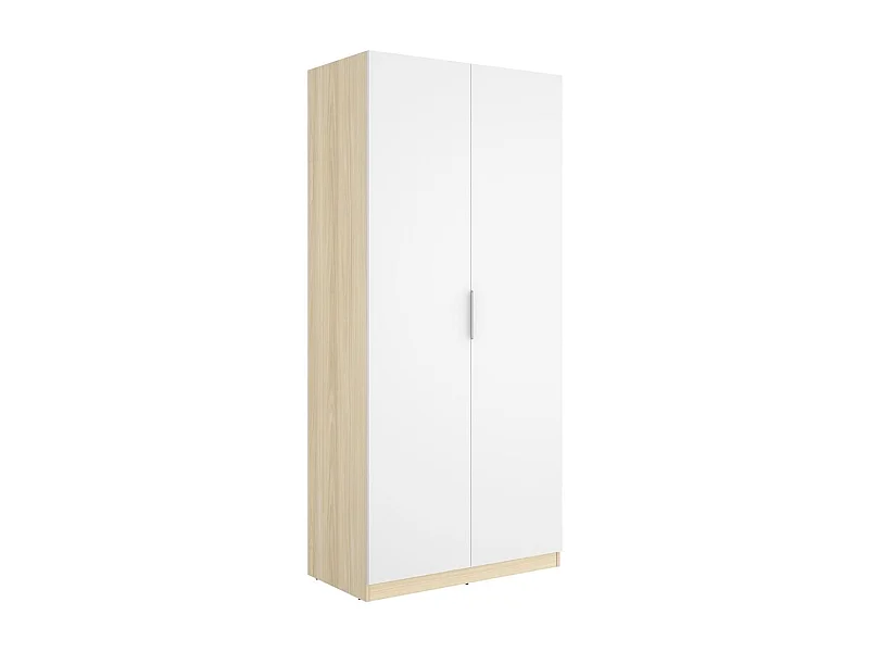 Armario Emax 2 puertas batientes con barra blanco/natural 203,5x91x51,4 cm