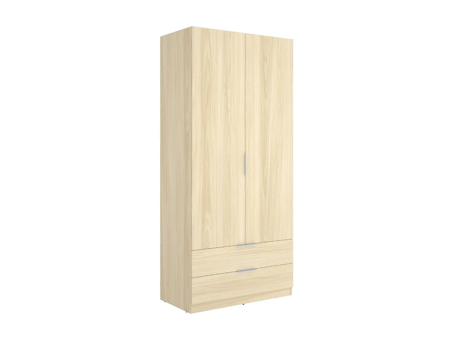 Armario Emax 2 puertas batientes y 2 cajones natural 203,5x91x51,4 cm
