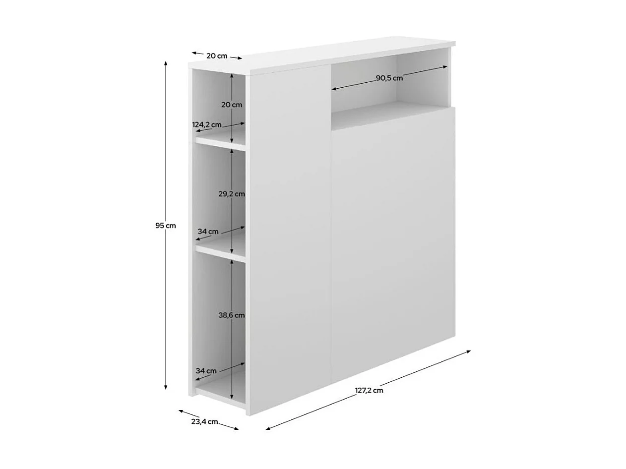 Cabecero Ten 4 compartimentos blanco 95x127,2x23,4 cm