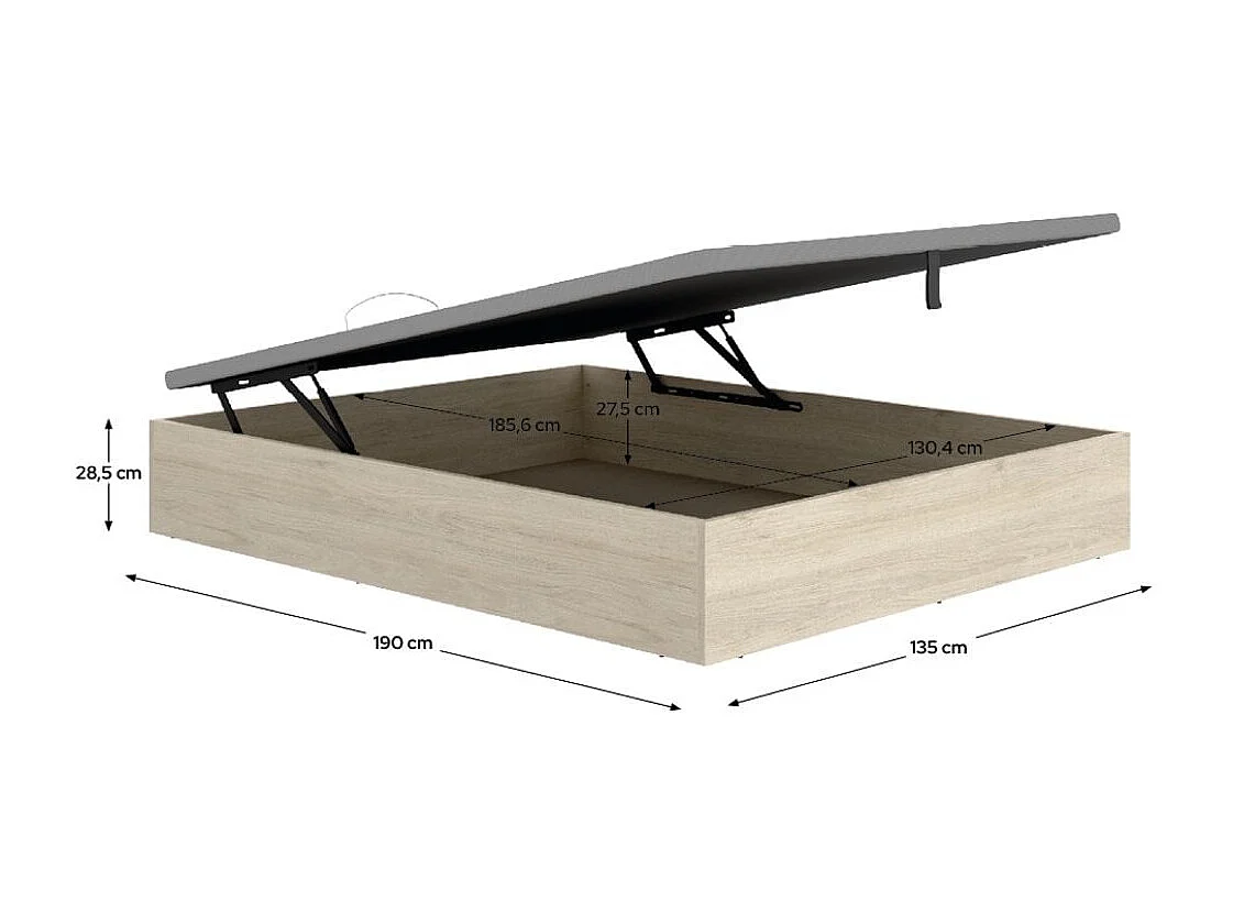 Canapé Nest diseño abatible natural 28,5x135x190 cm