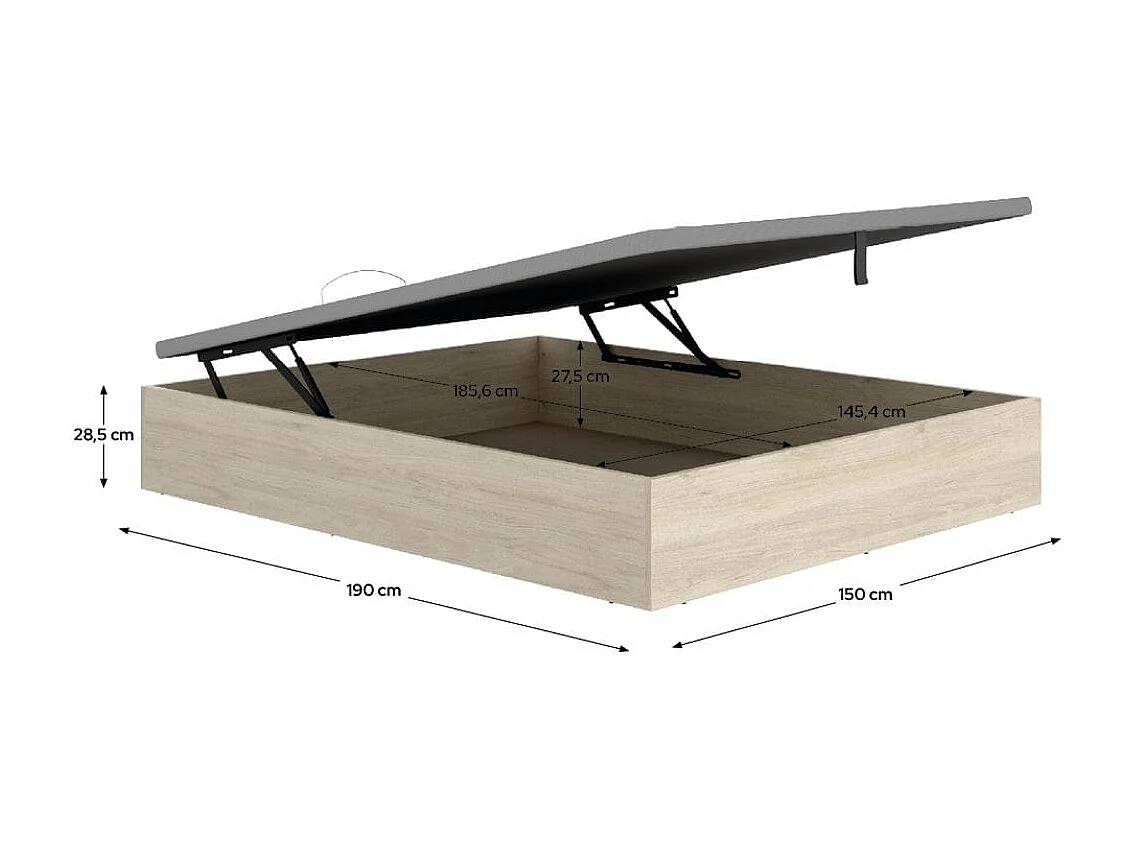 Canapé Nest diseño abatible natural 28,5x150x190 cm