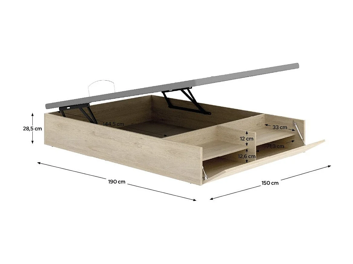 Canapé Lan diseño abatible con zapatero 12 pares natural 32x150x190 cm