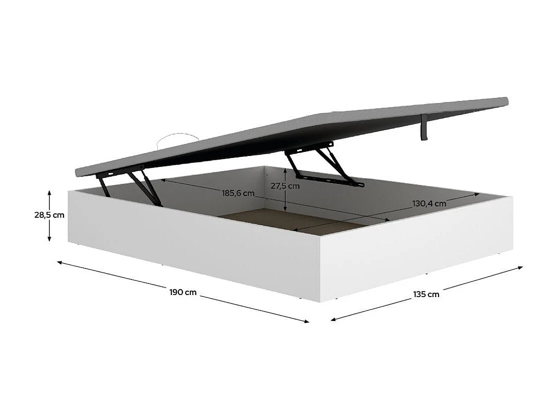 Canapé Nest diseño abatible blanco 28,5x135x190 cm