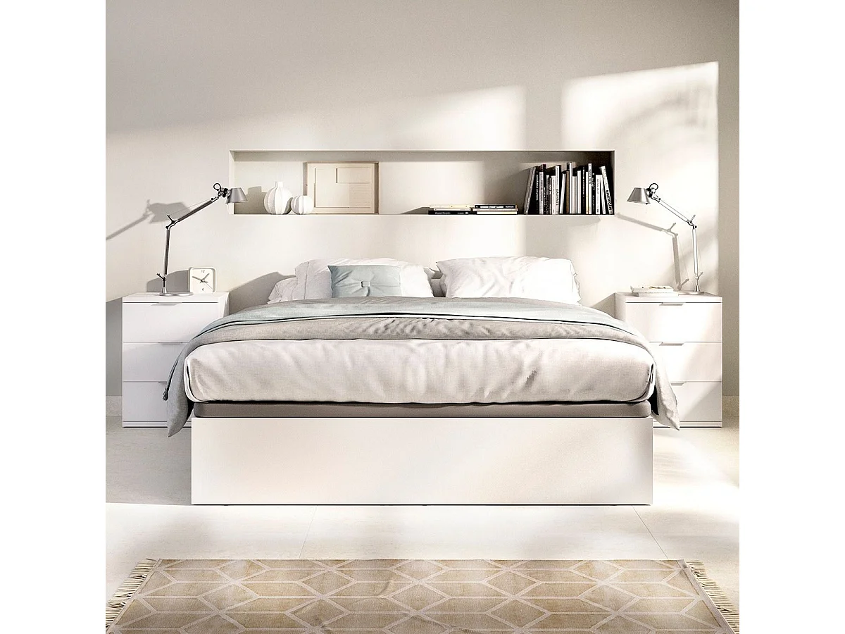 Canapé Nest diseño abatible blanco 28,5x135x190 cm