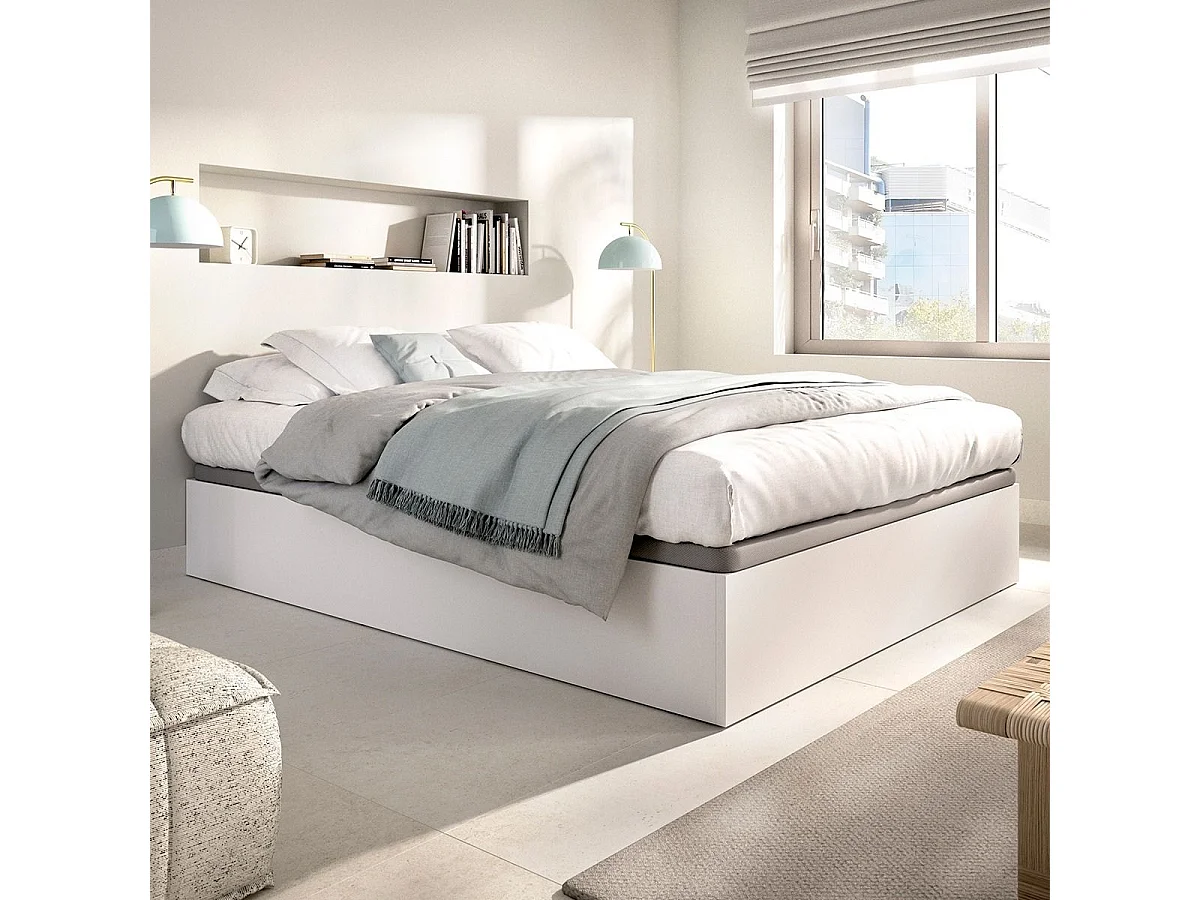 Canapé Nest diseño abatible blanco 28,5x135x190 cm