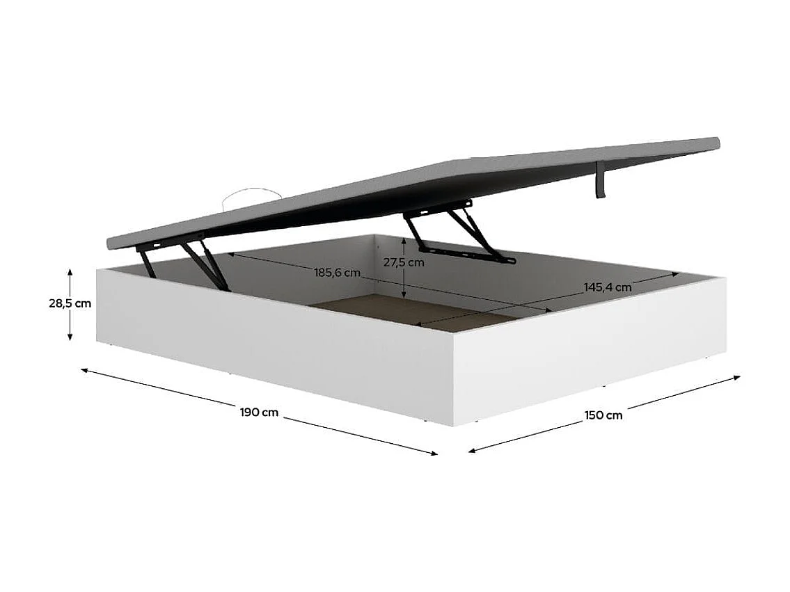 Canapé Nest diseño abatible blanco 28,5x150x190 cm